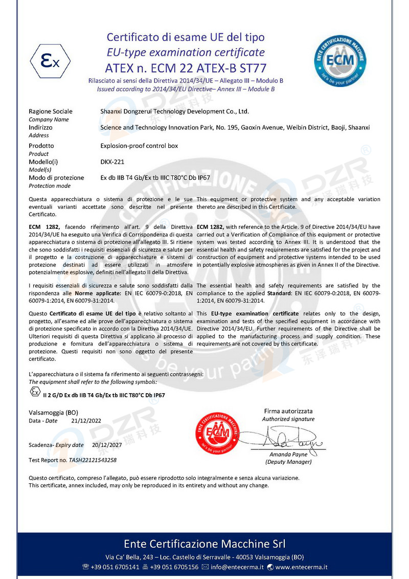 Explosion-proof control box